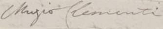 Clementi's autograph signature